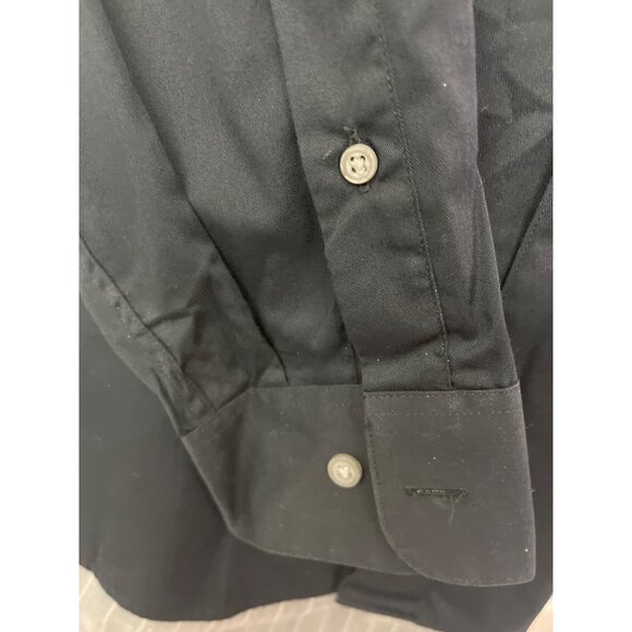 Dockers Men Black Micro-Fiber Blend Long Sleeve Button-Up Shirt Size L 16-16 1/2 - Picture 6 of 10